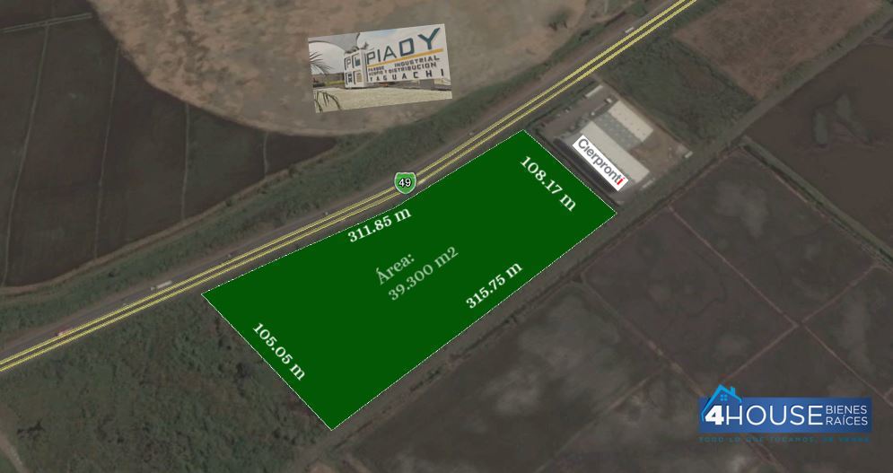 Se vende terreno de 39.300 mÂ² Frente al Parque Industrial de Acopio y DistribuciÃ³n Yaguachi  (PIADY).